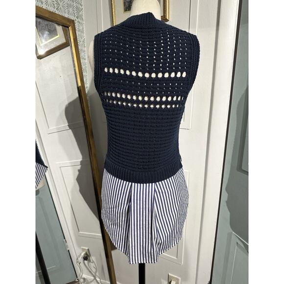 Veronica Beard Blue White Par Combo Sleeveless Sweater Size XS South Beach - Picture 10 of 10